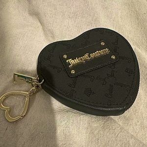 Juicy Couture Heart Shaped Coin Purse with Heart Clasp Monogram Inside